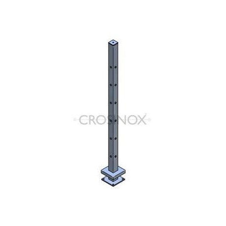 POTEAU DE GARDE-CORPS D40 X 2,0 MM,AISI304 12X TROU ANGLE D12,2MM,