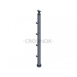 POTEAU DE GARDE-CORPS D42,4 X 2,0 MM,AISI304 MONTAGE RAMPE, 4XSUPPORTS
