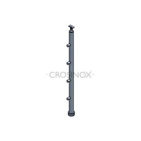 POTEAU DE GARDE-CORPS D42,4 X 2,0 MM,AISI304 MONTAGE RAMPE, 4XSUPPORTS