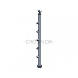POTEAU DE GARDE-CORPS D42,4 X 2,0 MM,AISI304, MONTAGE RAMPE 5XSUPPORTS