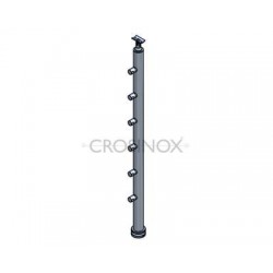 POTEAU DE GARDE-CORPS D42,4 X 2,0 MM,AISI 304 MONTAGE RAMPE 6XSUPPORTS