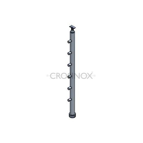 POTEAU DE GARDE-CORPS D42,4 X 2,0 MM,AISI 304 MONTAGE RAMPE 6XSUPPORTS