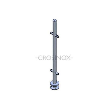 POTEAU DE GARDE-CORPS D42,4 X 2,0 MM,AISI304,  4X SUPPORTS TÔLE PERF