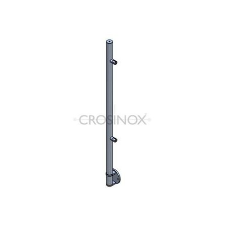 POTEAU DE GARDE-CORPS D42,4 X 2,0 MM,AISI304 AVANCE M. 2 SUPPORTS TÔLE