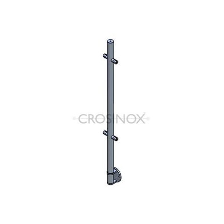 POTEAU DE GARDE-CORPS D42,4 X 2,0 MM,AISI304 AVANCE M. 4 SUPPORTS TÔLE