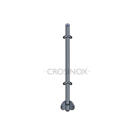 POTEAU DE GARDE-CORPS D42,4 X 2,0 MM,AISI304 AVANCE M. 4 SUPPORTS TÔLE