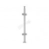 POTEAU  D42,4X2,0MM, H970MM,,4 PINCES VERRE 8-10MM, AISI304 BROSSE