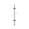 POTEAU ANGLE D42,4X2,0MM, H970MM,4 PINCES VERRE 8-10MM, AISI304 BROSSE
