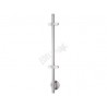 POTEAU A L'ANGLAISE D42,4X2,0MM, H1200MM,4 PINCES VERRE 8-10MM, AISI304 BROSSE