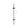 POTEAU D'ANGLE D42,4X2,0MM, H970MM,4 PINCES VERRE 8-10MM,AISI304 POLI MIROIR
