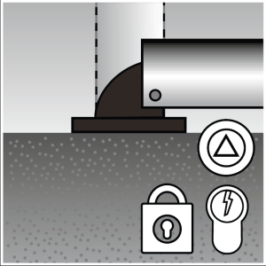 embase sur platine 200 x 100 mm, basculable, avec verrouillage~../5