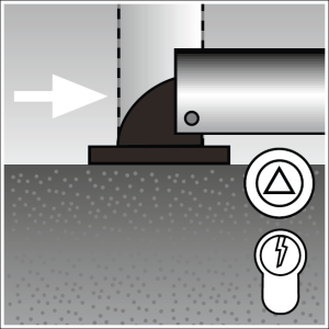 sur platine en fonte 200 x 100 mm avec dispositif de verouillage, basculable, équipé du système Liftautomatik~../6