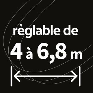 règlable de 4 à 6,8 m